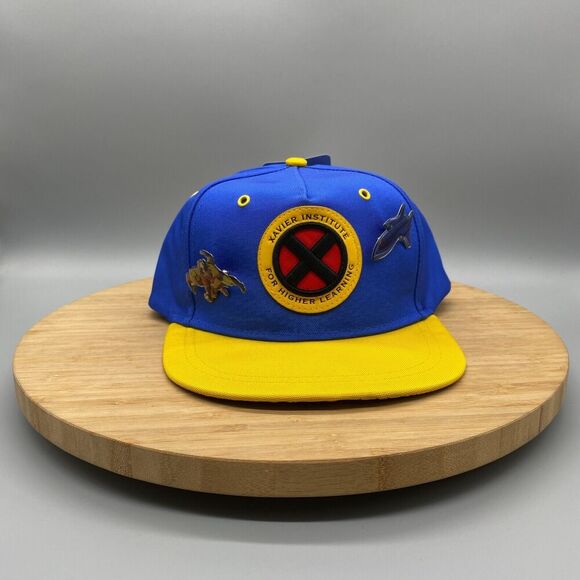 X-Men Disney D23 Expo Exclusive Hat Blue Yellow 2 Pins Marvel Xavier Animated - Picture 4 of 14